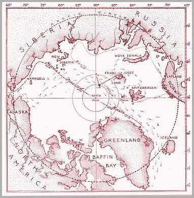 Proposed route to North Pole by Nansen in 1898