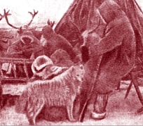 Early picture of Nganasan with dog
